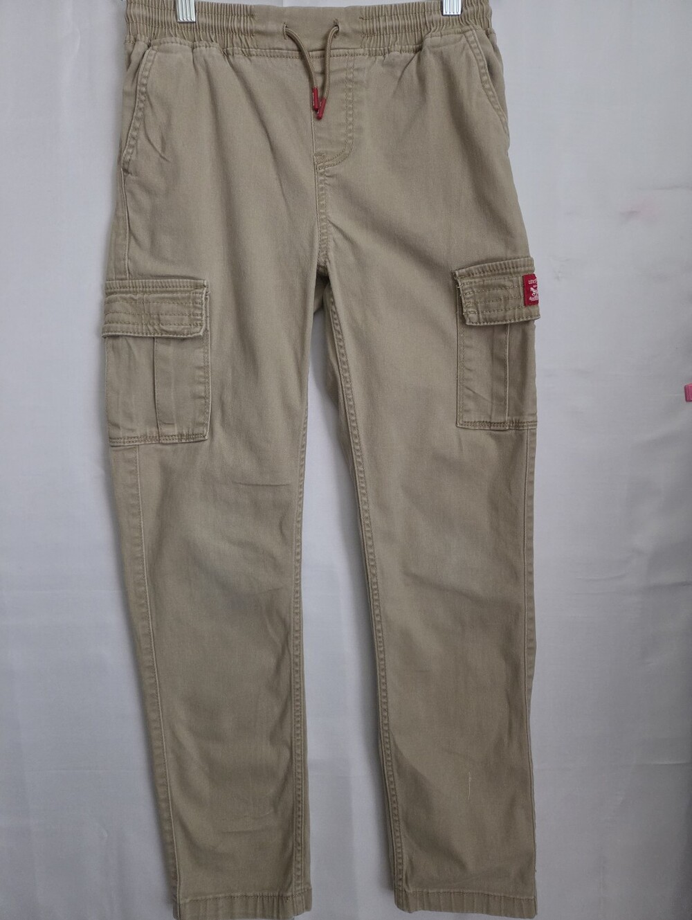Kids  Khaki Cargo Jogger Pants - Elastic Waist. Sz 12